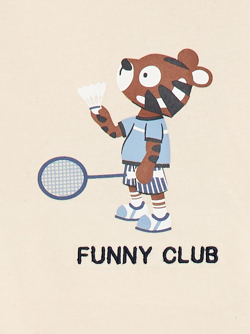 T-shirt en jersey imprimé manches courtes Blanc - Kiabi