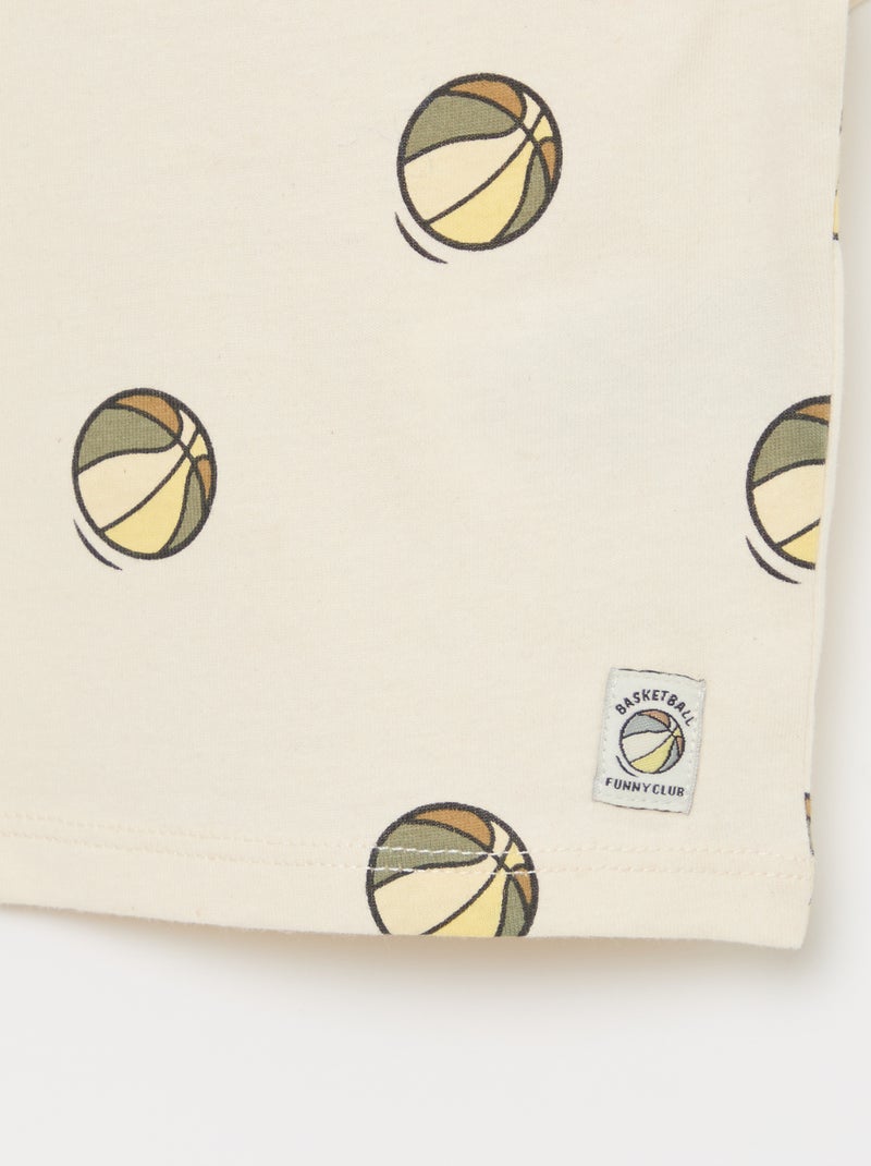 T-shirt en jersey imprimé manches courtes Blanc - Kiabi