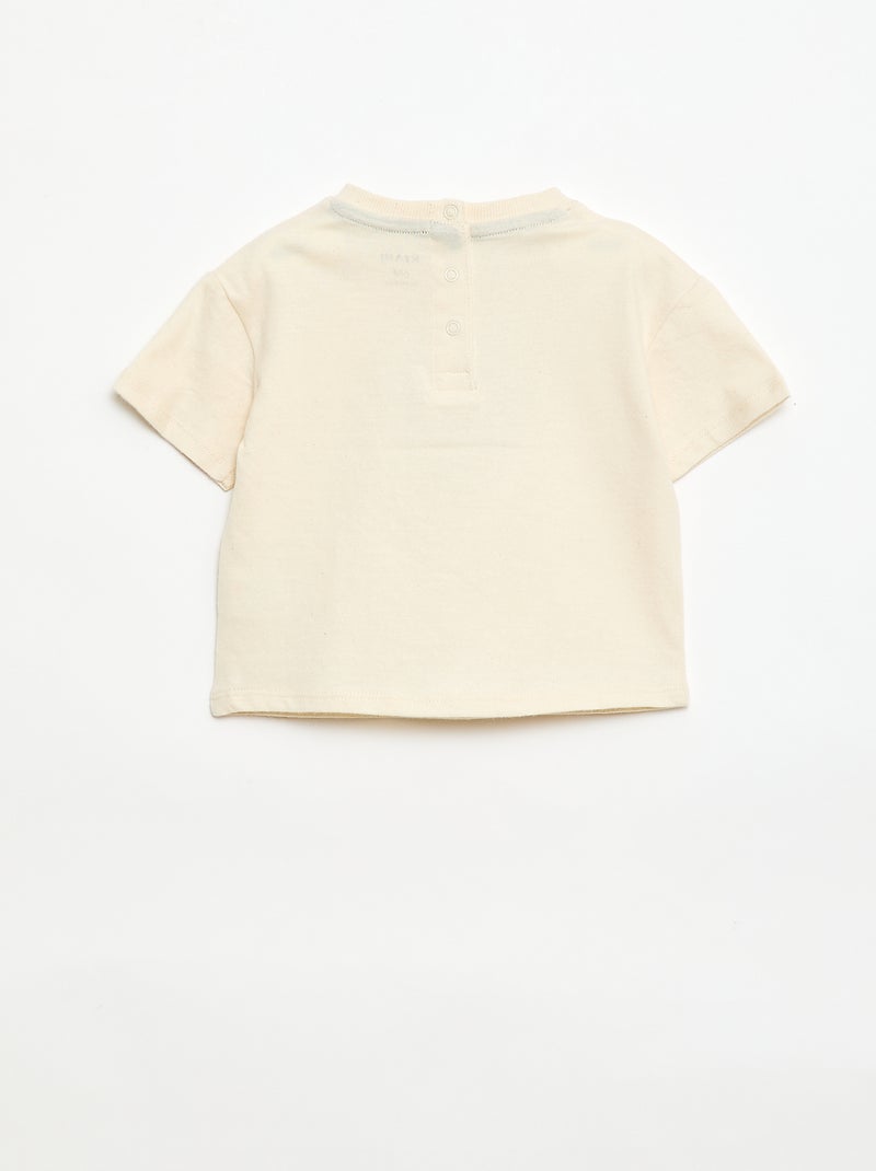 T-shirt en jersey manches courtes avec poche poitrine imprimé Blanc - Kiabi