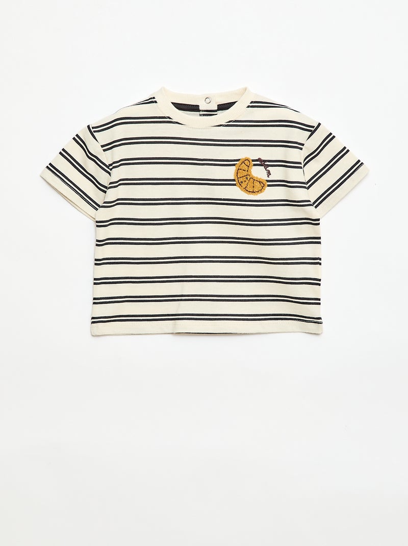 T-shirt en jersey manches courtes avec poche poitrine imprimé Jaune - Kiabi