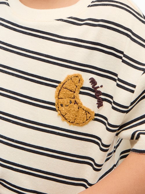 T-shirt en jersey manches courtes avec poche poitrine imprimé - Kiabi