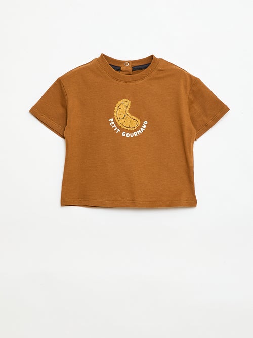 T-shirt en jersey manches courtes avec poche poitrine imprimé - Kiabi