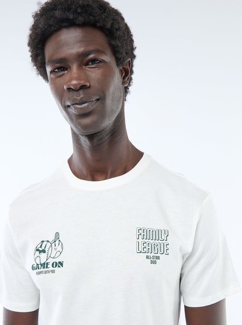 T-shirt en jersey manches courtes imprimé recto/verso - Kiabi