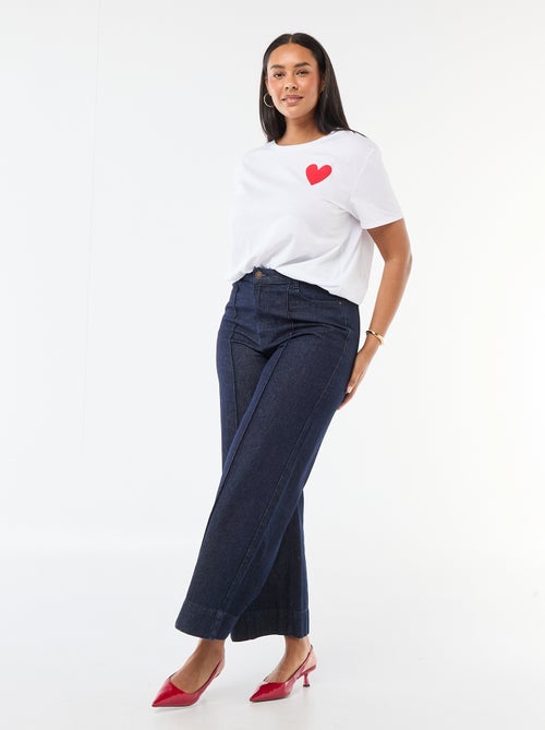 T-shirt en jersey manches courtes 'OUI' - Kiabi