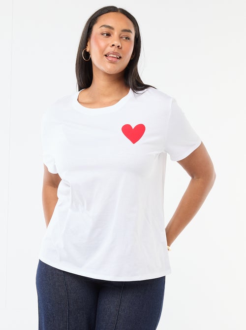 T-shirt en jersey manches courtes 'OUI' - Kiabi