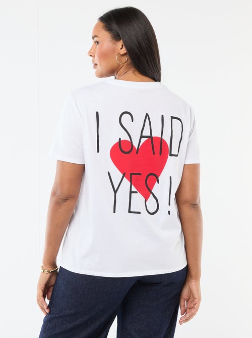 T-shirt en jersey manches courtes 'OUI' - Kiabi