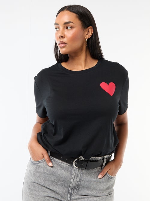 T-shirt en jersey manches courtes 'OUI' - Kiabi