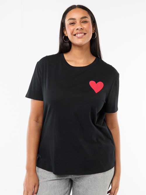 T-shirt en jersey manches courtes 'OUI' - Kiabi