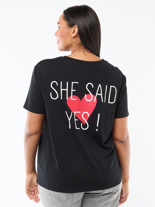 T-shirt en jersey manches courtes 'OUI' - Kiabi