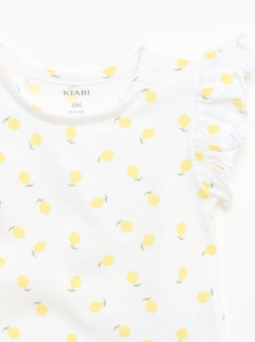 T-shirt en jersey manches courtes volantées - Kiabi