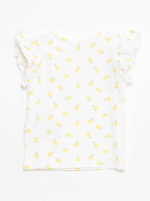 T-shirt en jersey manches courtes volantées - Kiabi