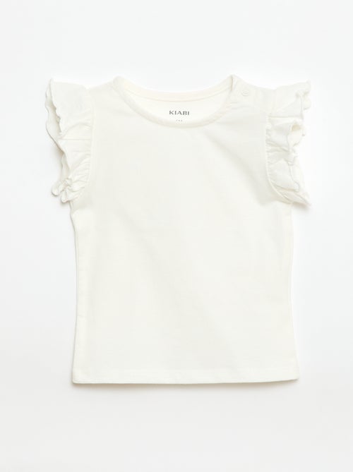 T-shirt en jersey manches courtes volantées - Kiabi