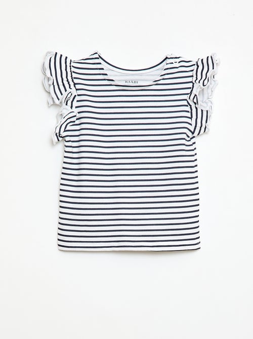T-shirt en jersey manches courtes volantées - Kiabi