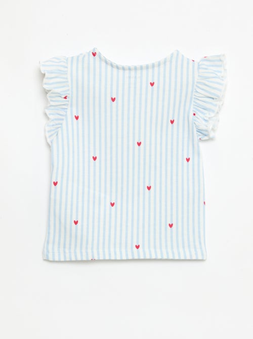 T-shirt en jersey manches courtes volantées - Kiabi