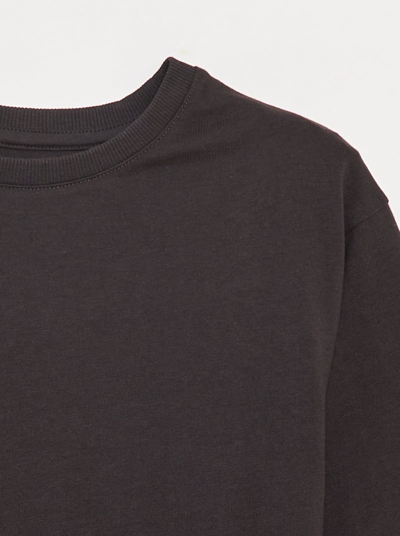 T-shirt en jersey manches longues Noir - Kiabi