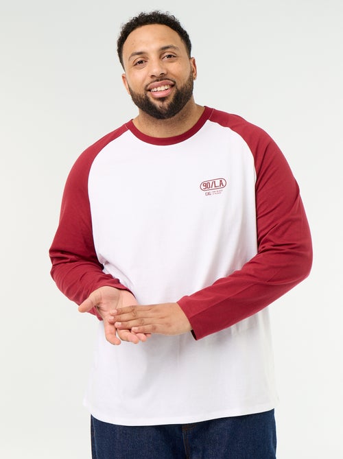 T-shirt en jersey manches longues raglan - Kiabi