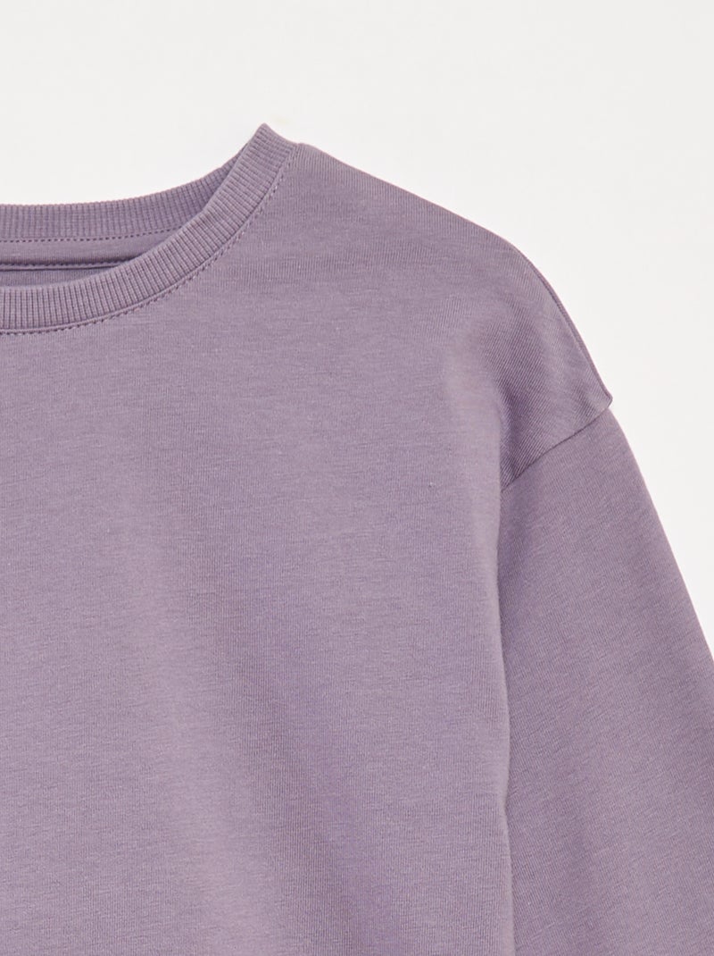 T-shirt en jersey manches longues Violet - Kiabi
