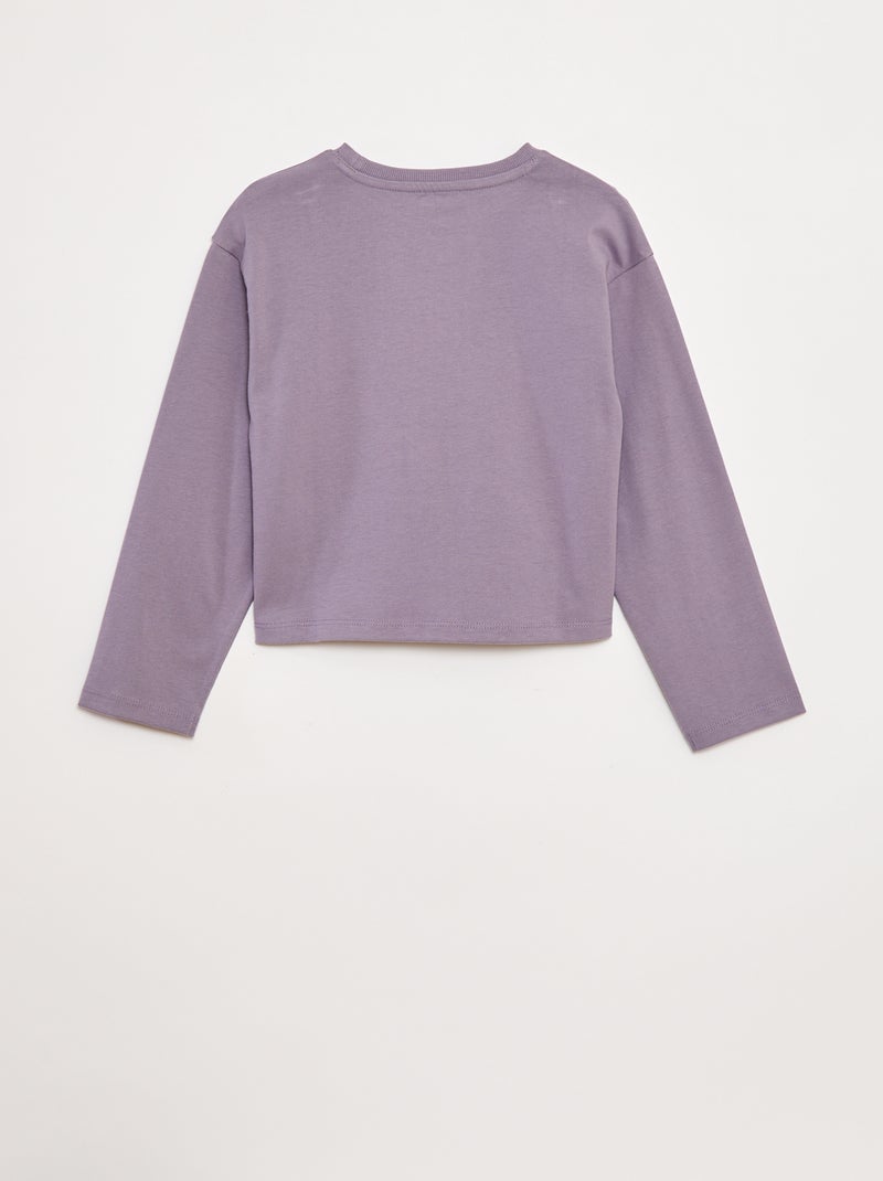 T-shirt en jersey manches longues Violet - Kiabi