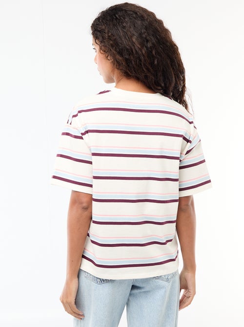 T-shirt en jersey rayé à manches courtes - Kiabi