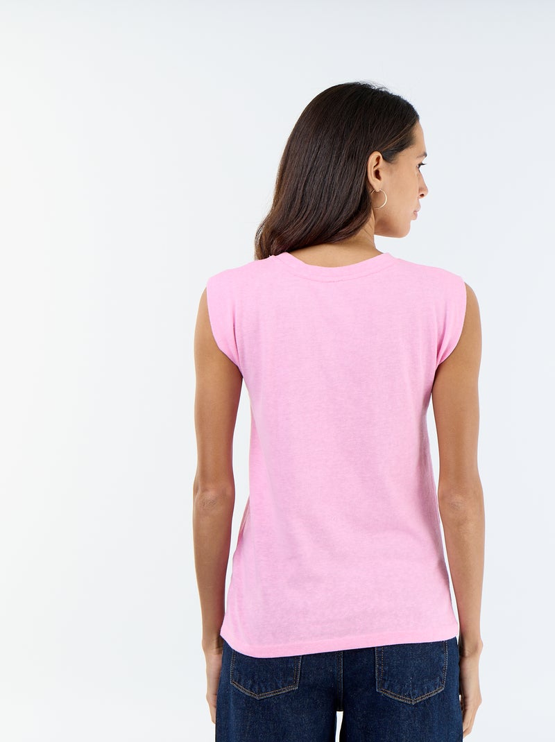 T-shirt en jersey sans manches Rose - Kiabi