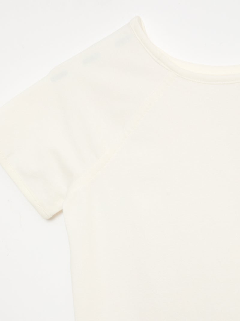 T-shirt en jersey uni - Collection facile à enfiler Blanc - Kiabi