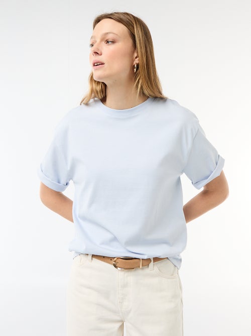 T-shirt en jersey uni à manches courtes - Kiabi