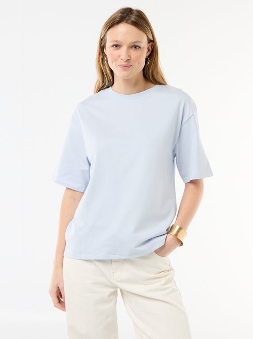 T-shirt en jersey uni à manches courtes - Kiabi