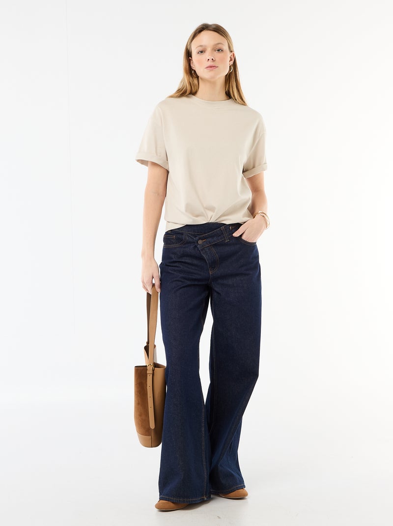 T-shirt en jersey uni à manches courtes Gris - Kiabi