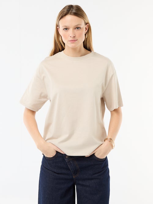 T-shirt en jersey uni à manches courtes - Kiabi