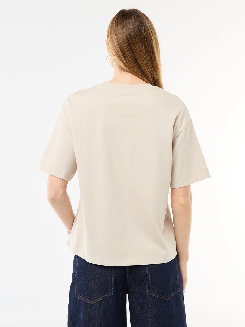 T-shirt en jersey uni à manches courtes Gris - Kiabi