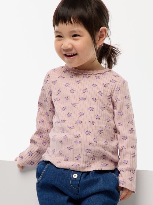 T-shirt en maille côtelée - Kiabi