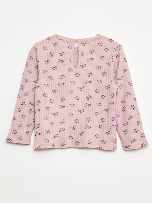 T-shirt en maille côtelée - Kiabi