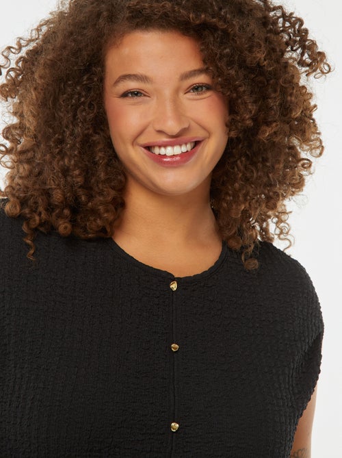 T-shirt en maille gaufrée sans manches - Kiabi