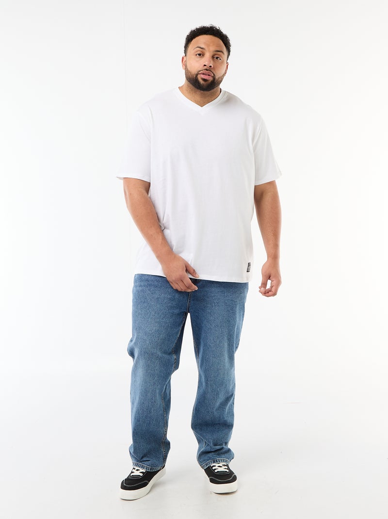 T-shirt en maille jersey à manches courtes Blanc - Kiabi