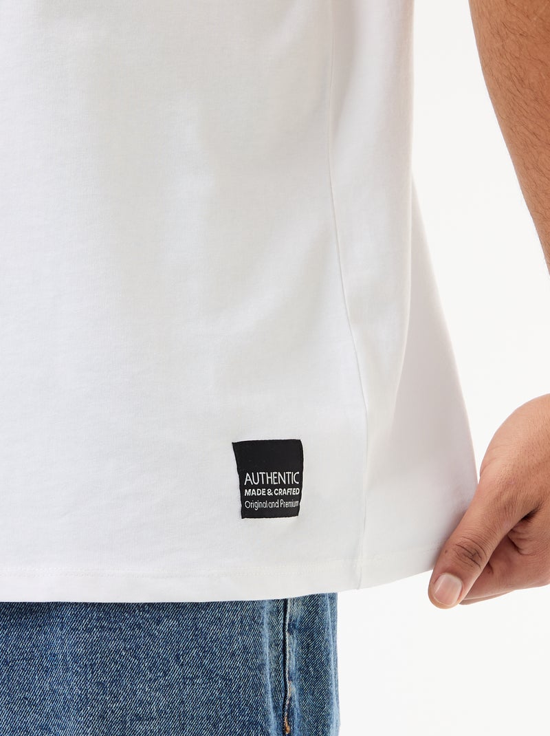 T-shirt en maille jersey à manches courtes Blanc - Kiabi