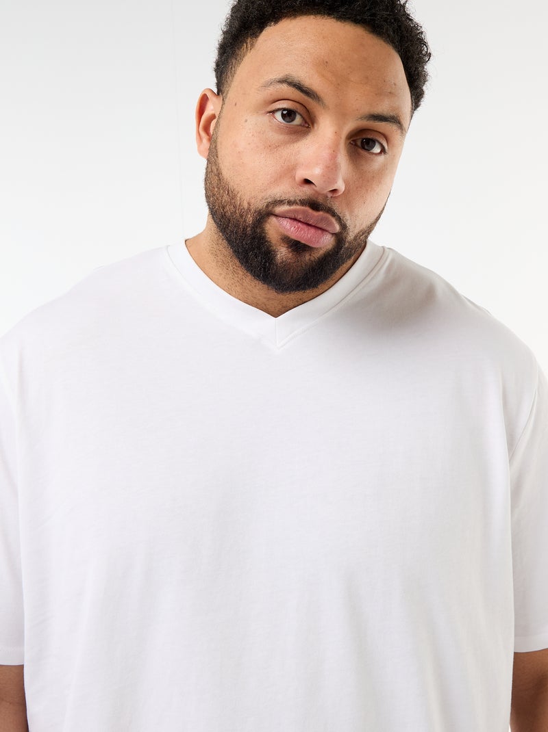 T-shirt en maille jersey à manches courtes Blanc - Kiabi