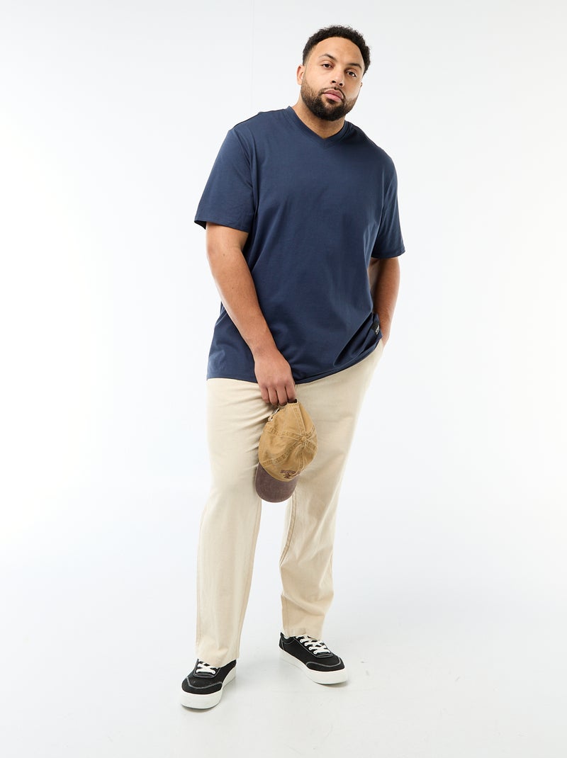 T-shirt en maille jersey à manches courtes Bleu - Kiabi