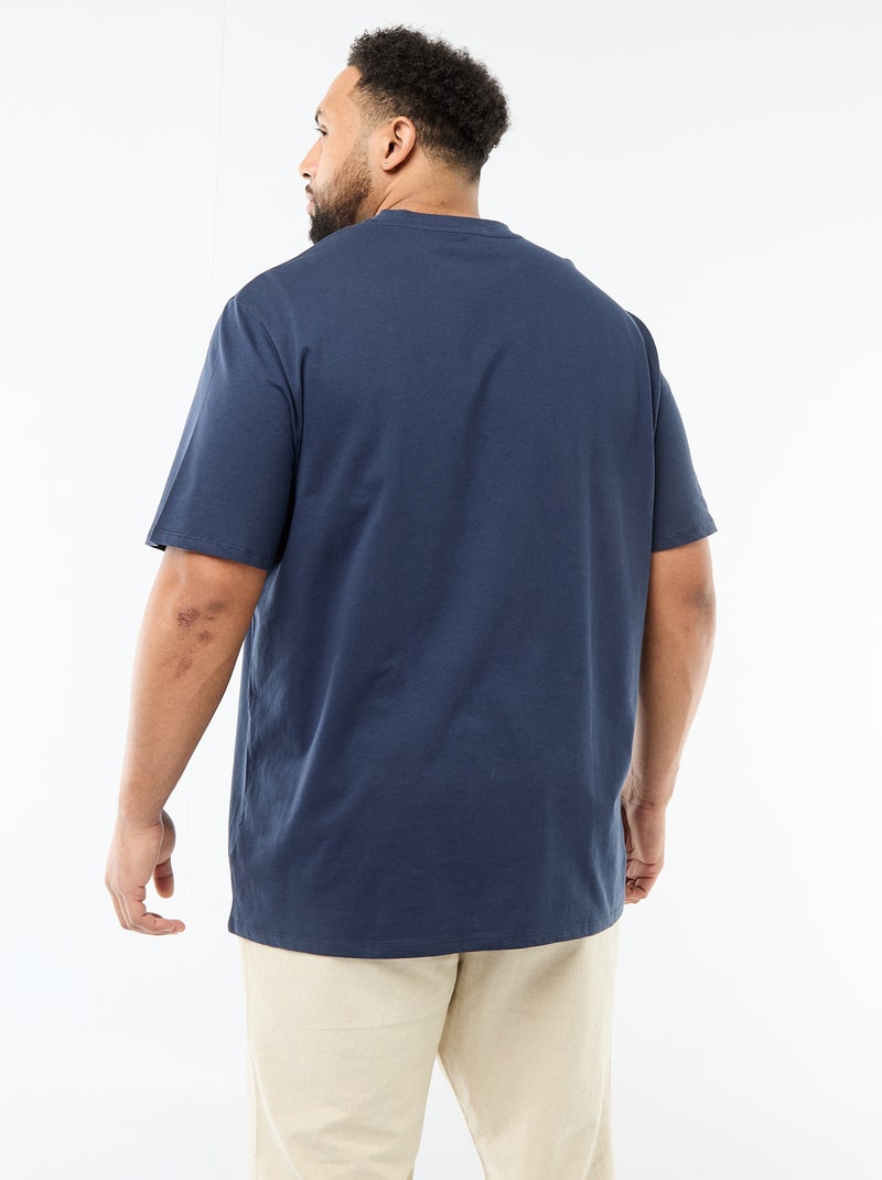 T-shirt en maille jersey à manches courtes Bleu - Kiabi