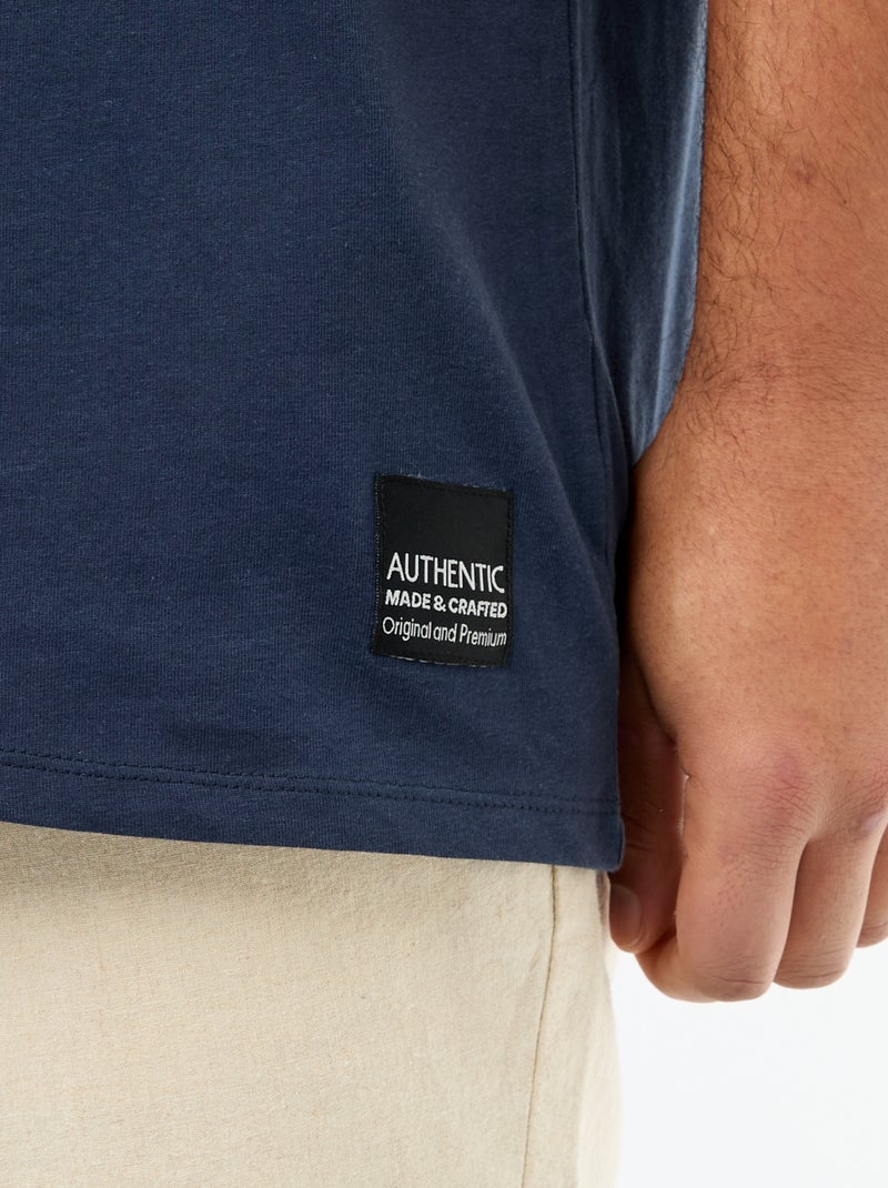 T-shirt en maille jersey à manches courtes Bleu - Kiabi