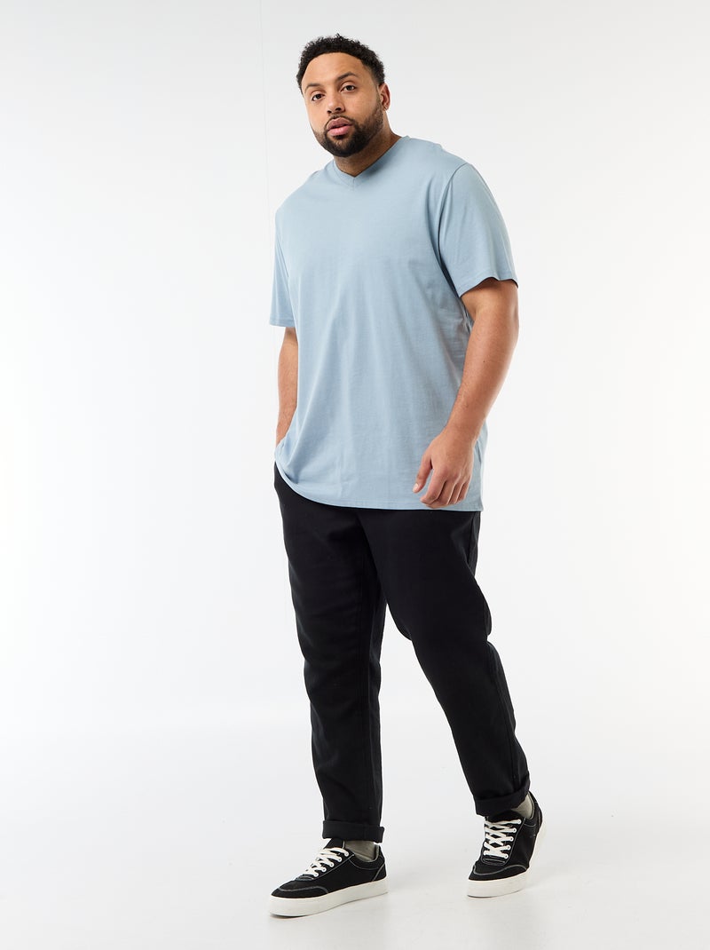 T-shirt en maille jersey à manches courtes Bleu - Kiabi