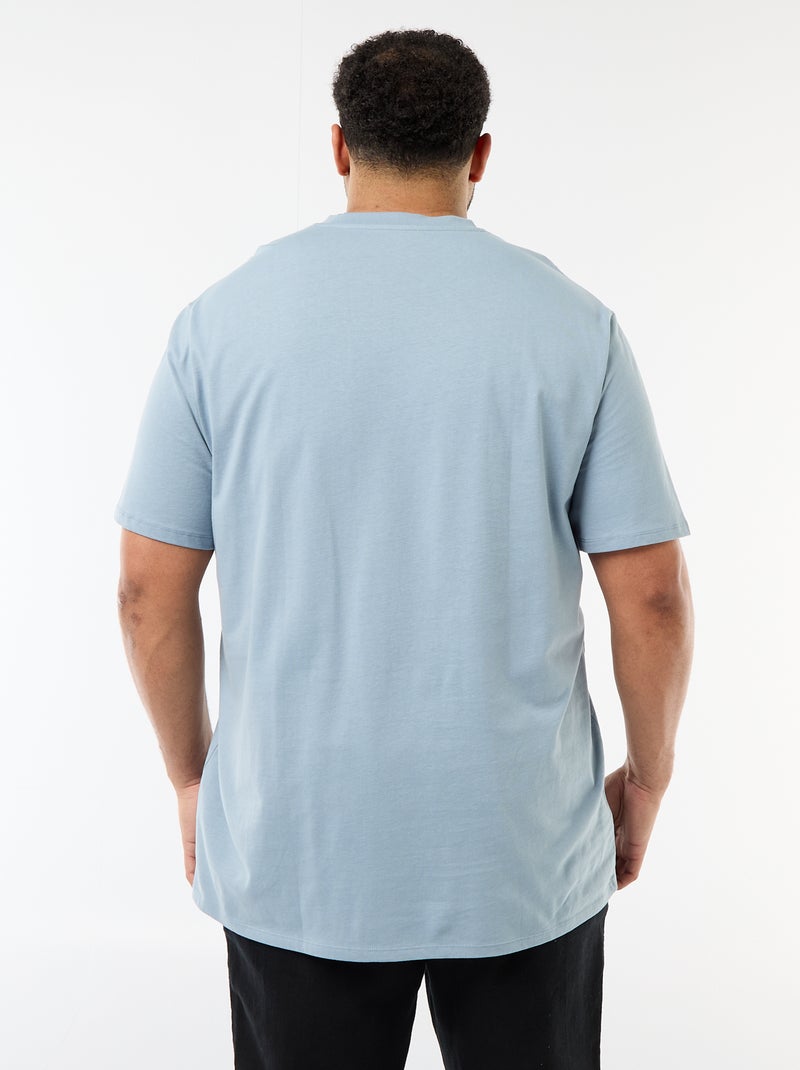 T-shirt en maille jersey à manches courtes Bleu - Kiabi