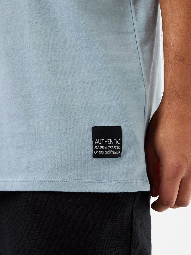 T-shirt en maille jersey à manches courtes Bleu - Kiabi