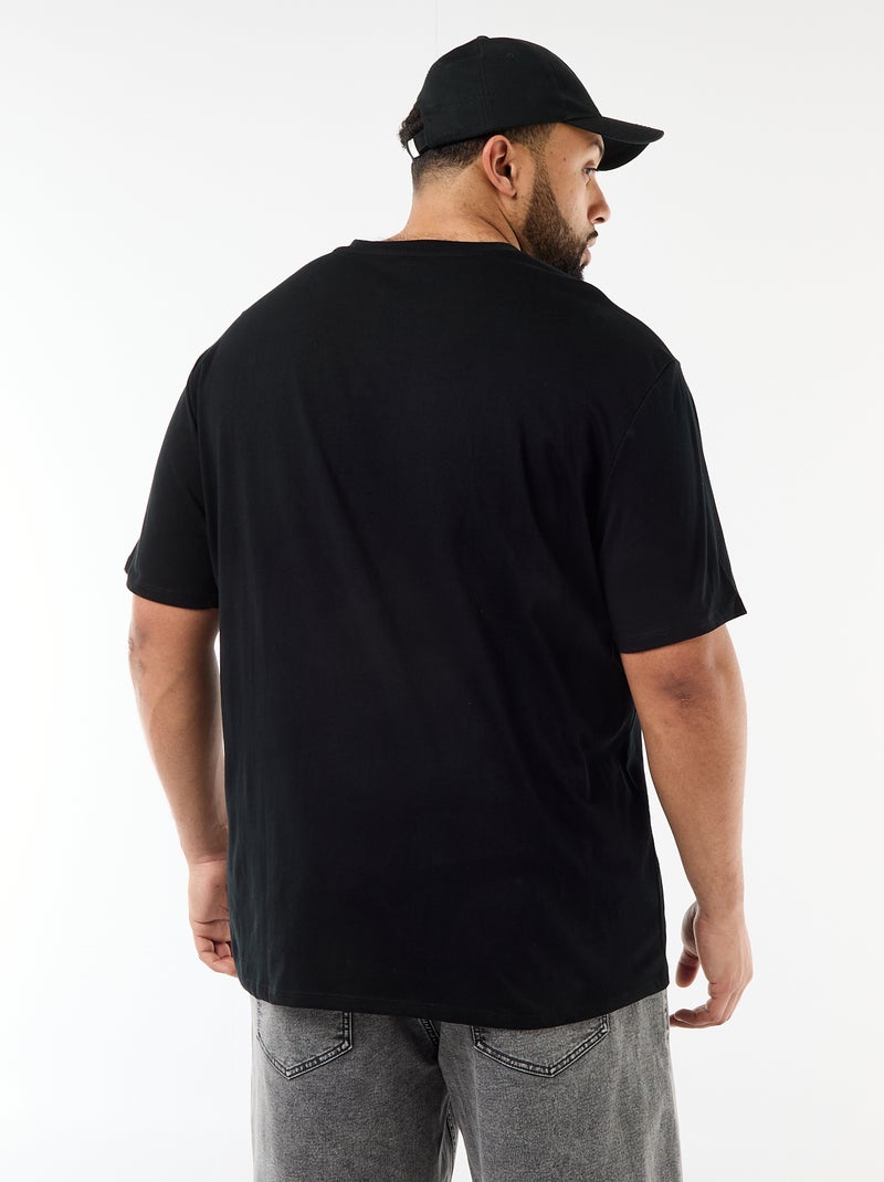 T-shirt en maille jersey à manches courtes Noir - Kiabi