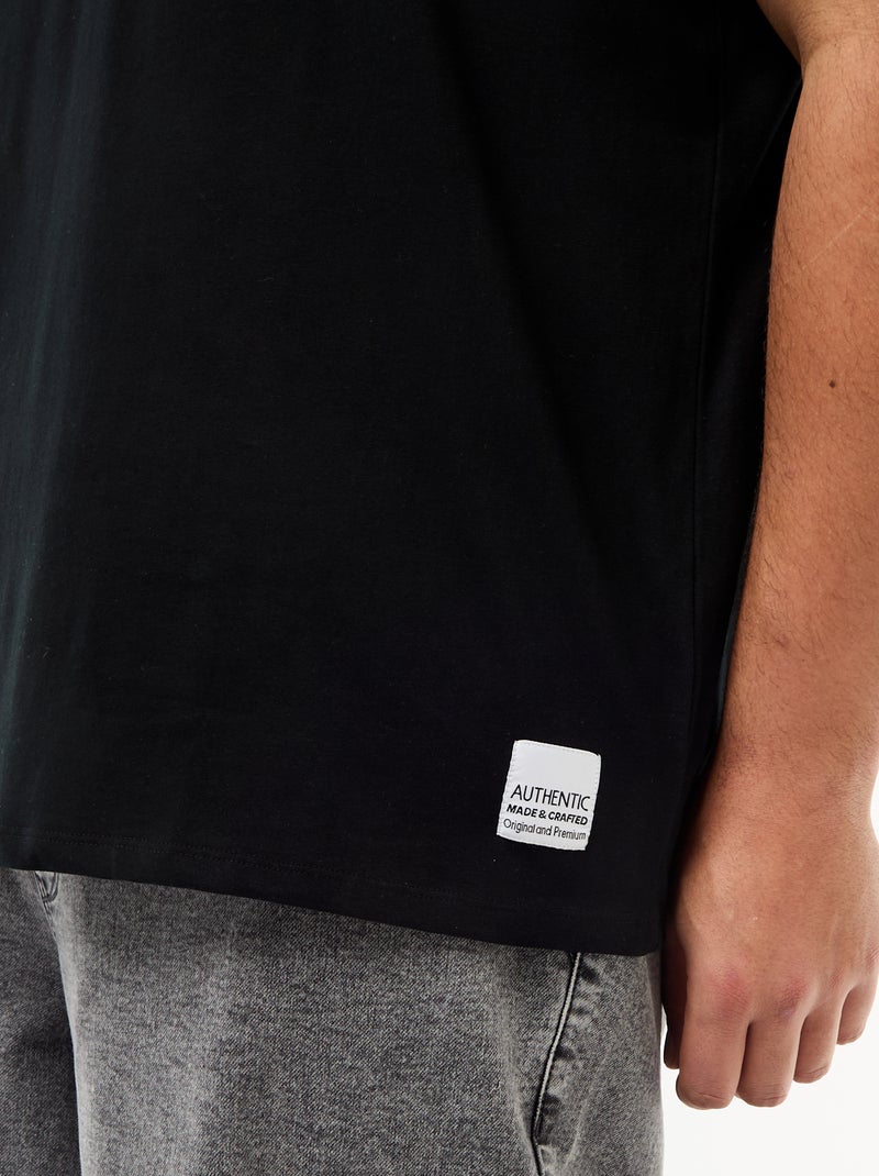 T-shirt en maille jersey à manches courtes Noir - Kiabi