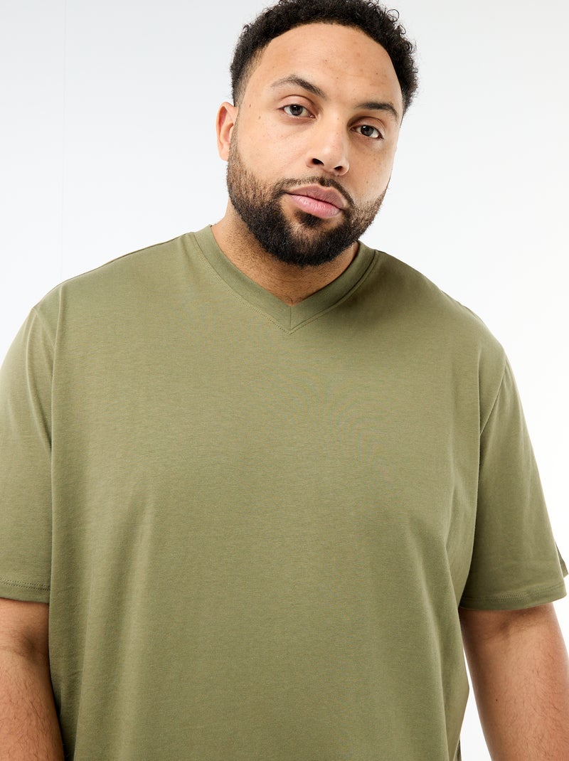 T-shirt en maille jersey à manches courtes Vert - Kiabi