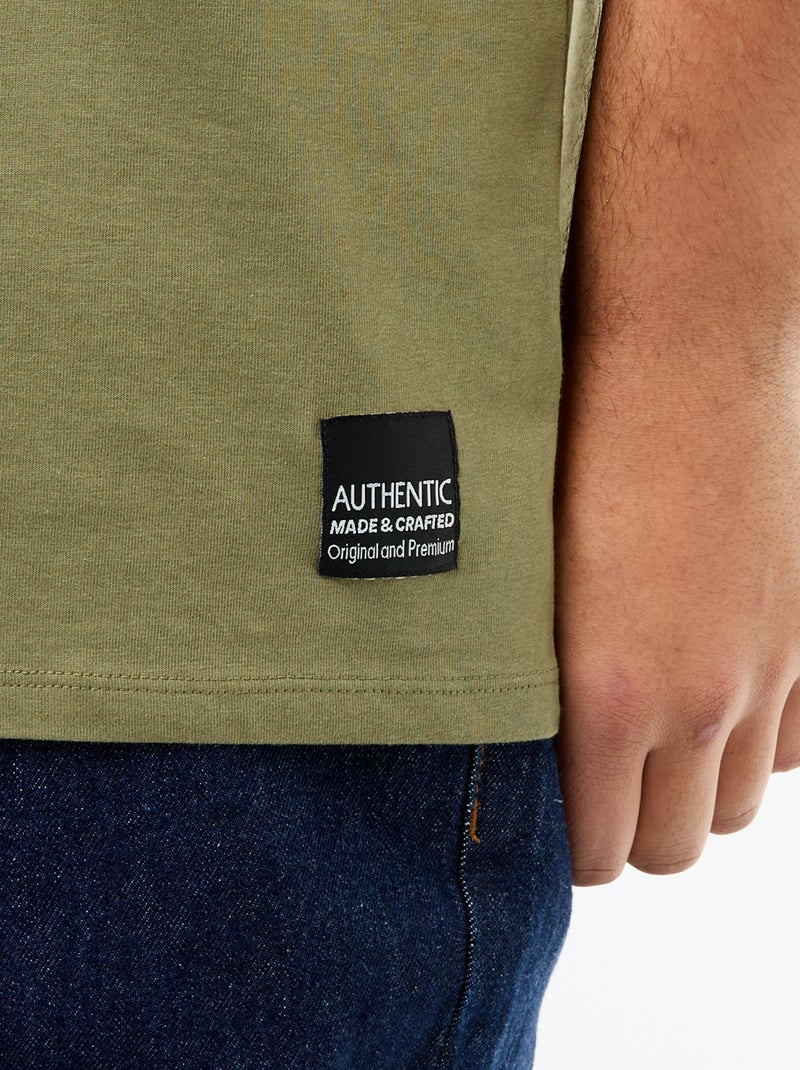 T-shirt en maille jersey à manches courtes Vert - Kiabi