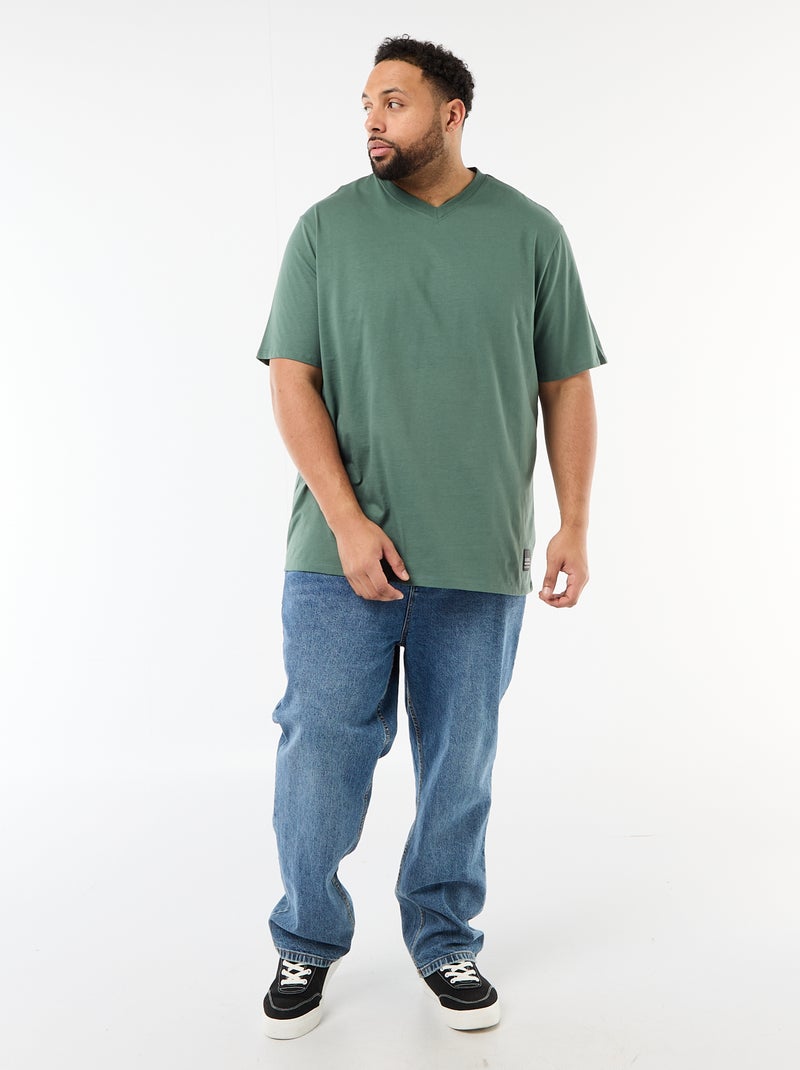 T-shirt en maille jersey à manches courtes Vert - Kiabi