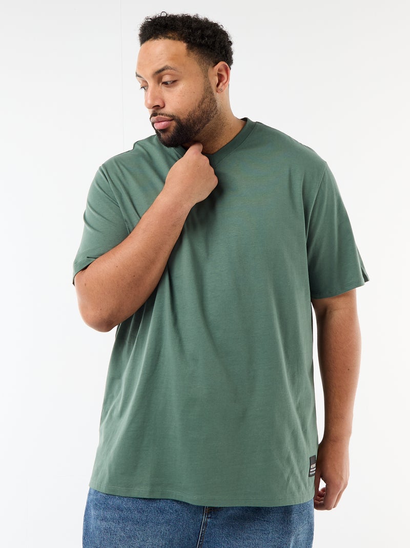 T-shirt en maille jersey à manches courtes Vert - Kiabi