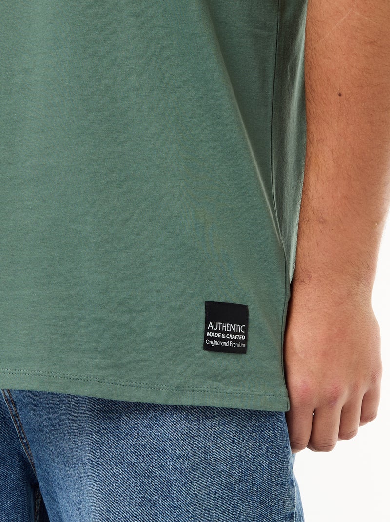 T-shirt en maille jersey à manches courtes Vert - Kiabi