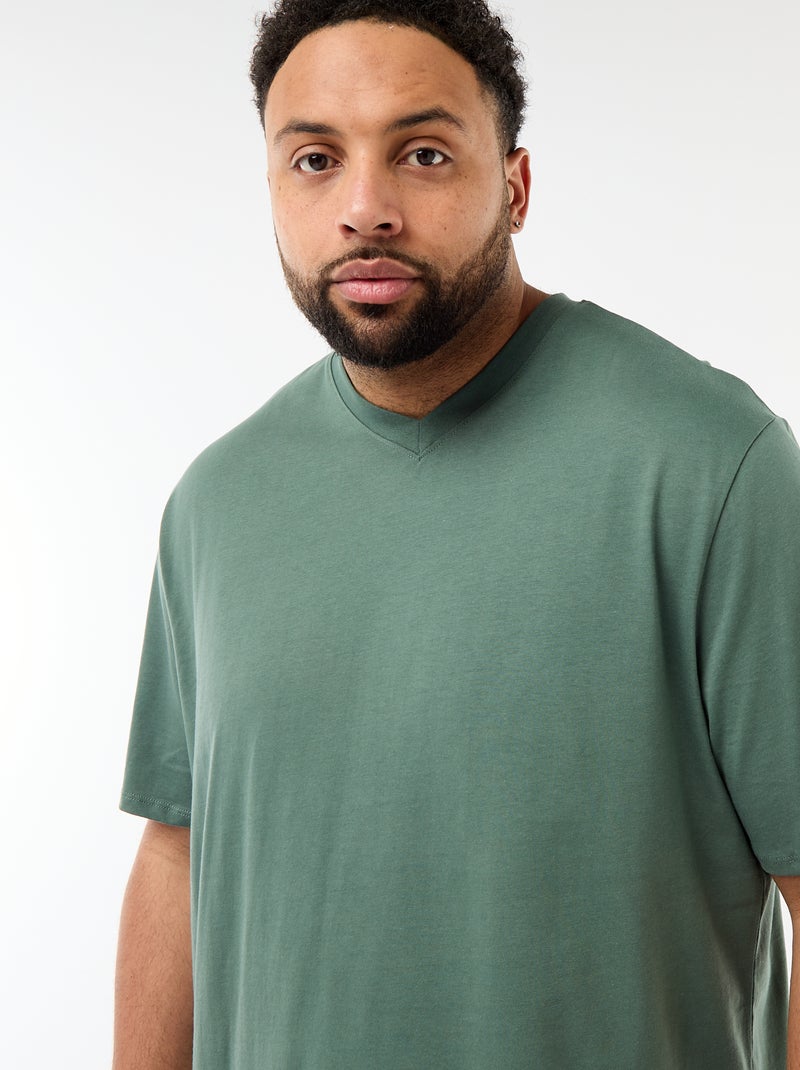 T-shirt en maille jersey à manches courtes Vert - Kiabi